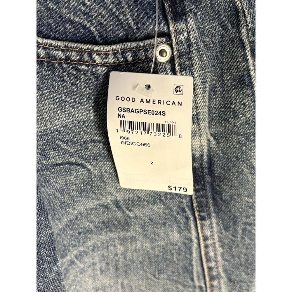072) Good American Barrel Leg Jeans High Rise Size 2/26 - Picture 3 of 5